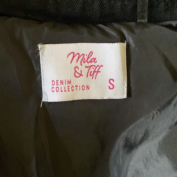 {MILA & TIFF} ~ DENIM COLLECTION- FULLY LINED ~ QUILT LOOK DENIM CROP JACKET - Picture 7 of 11